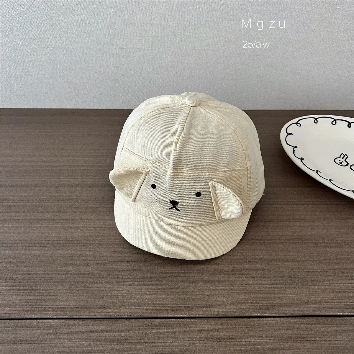 Cute Bear Face Cotton Baby Caps for Spring & Autumn