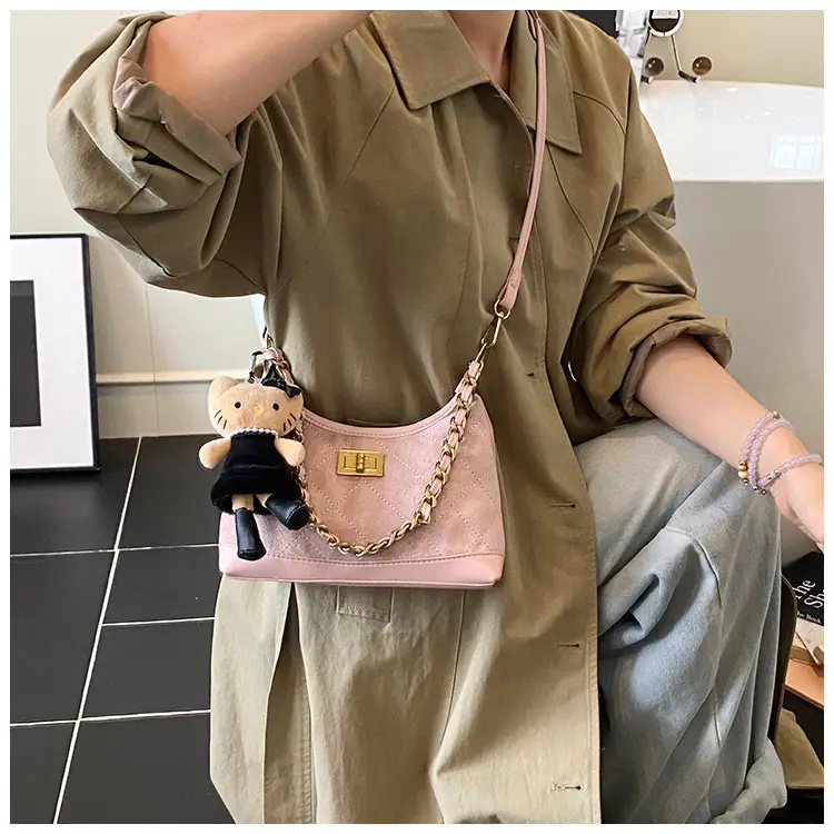 Maillard Crossbody Bag with Hello Kitty Chain Strap Brown — feature 20
