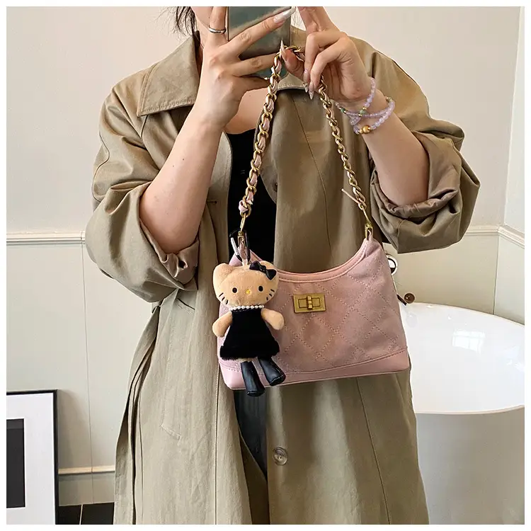 Maillard Crossbody Bag with Hello Kitty Chain Strap Brown — feature 22