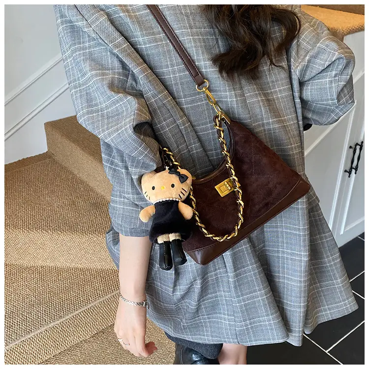 Maillard Crossbody Bag with Hello Kitty Chain Strap Brown — feature 24