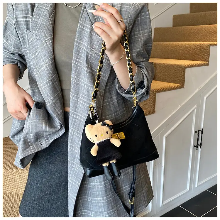 Maillard Crossbody Bag with Hello Kitty Chain Strap Brown — feature 32