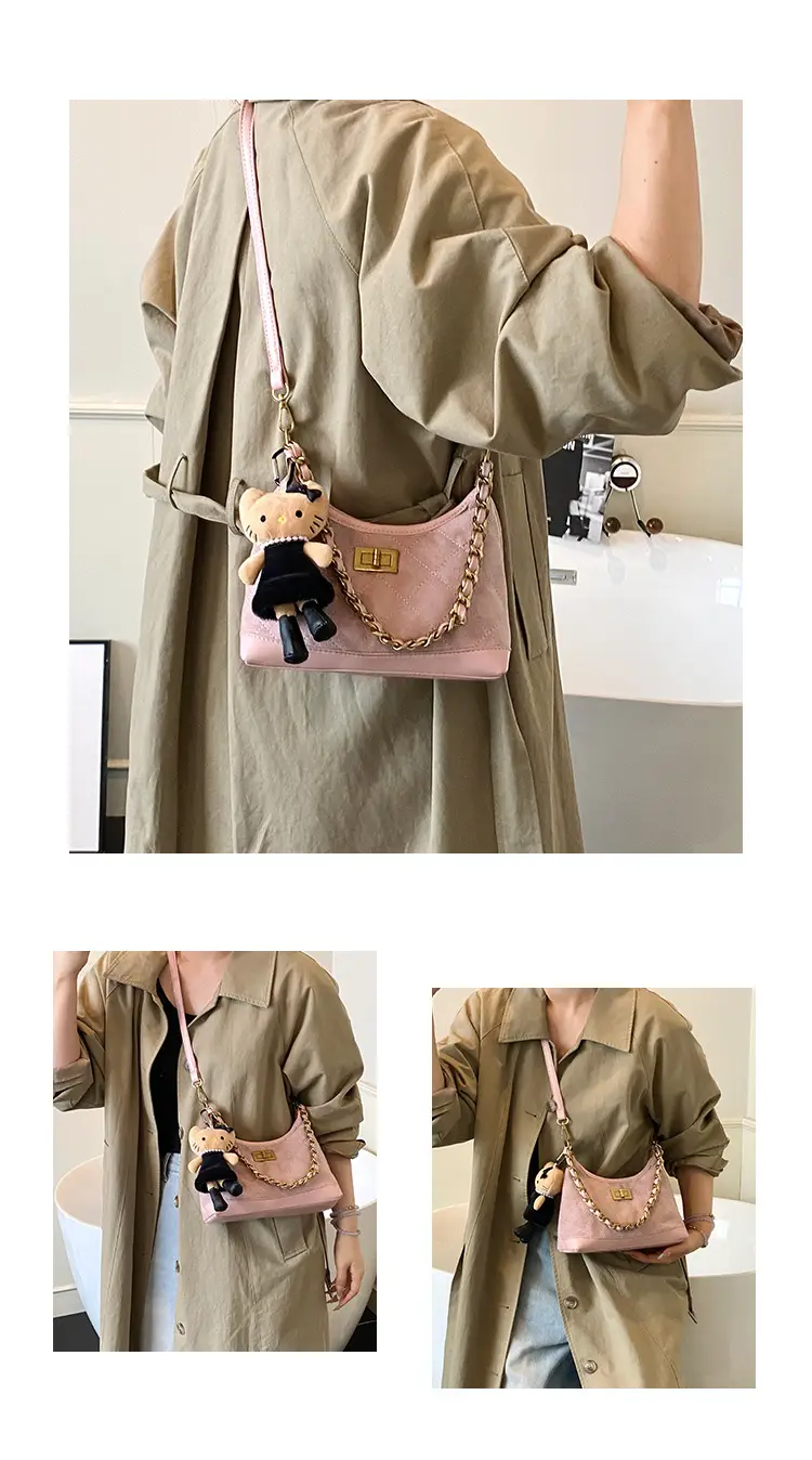 Maillard Crossbody Bag with Hello Kitty Chain Strap Brown — feature 6