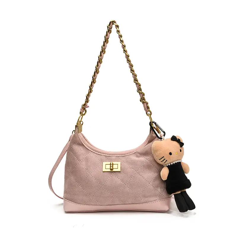 Maillard Crossbody Bag with Hello Kitty Chain Strap Brown