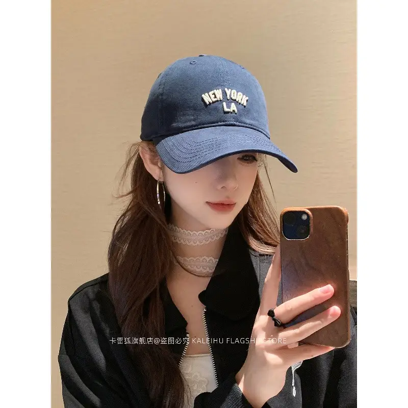 Women Blue Baseball Cap with Wide Brim for Spring Summer - Image 11