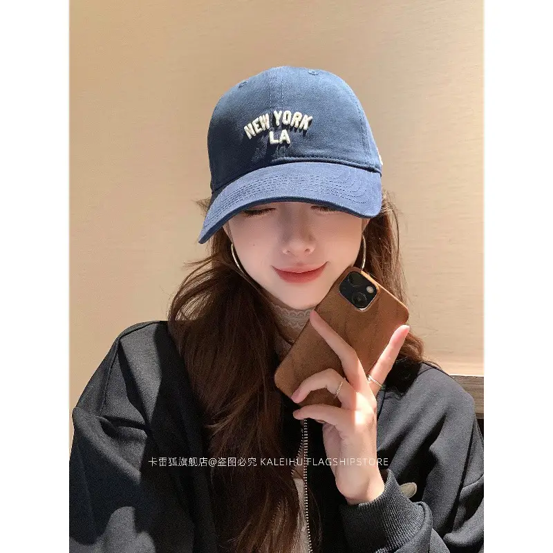 Women Blue Baseball Cap with Wide Brim for Spring Summer - Image 13