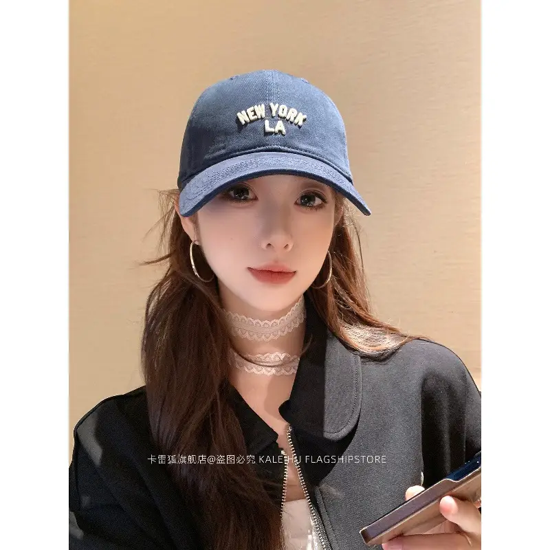 Women Blue Baseball Cap with Wide Brim for Spring Summer - Image 14