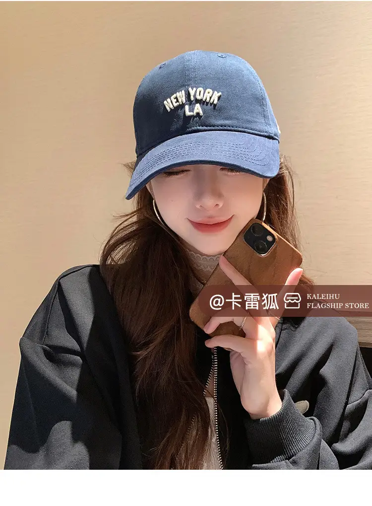 Women Blue Baseball Cap with Wide Brim for Spring Summer — feature 12