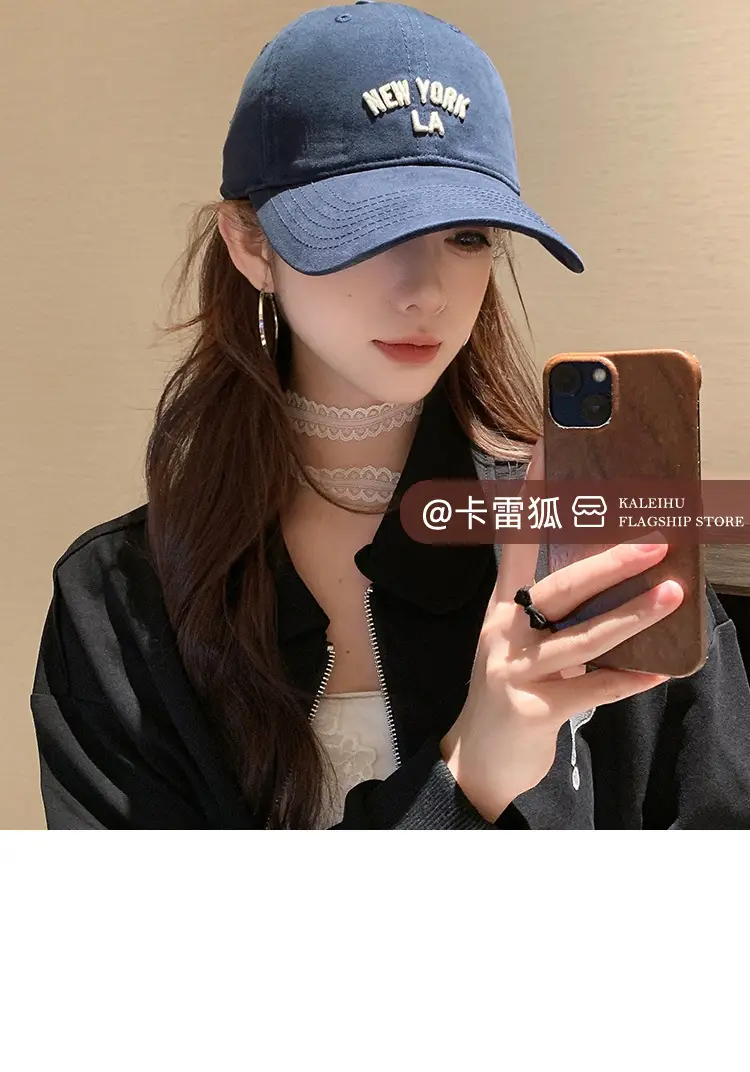 Women Blue Baseball Cap with Wide Brim for Spring Summer — feature 14