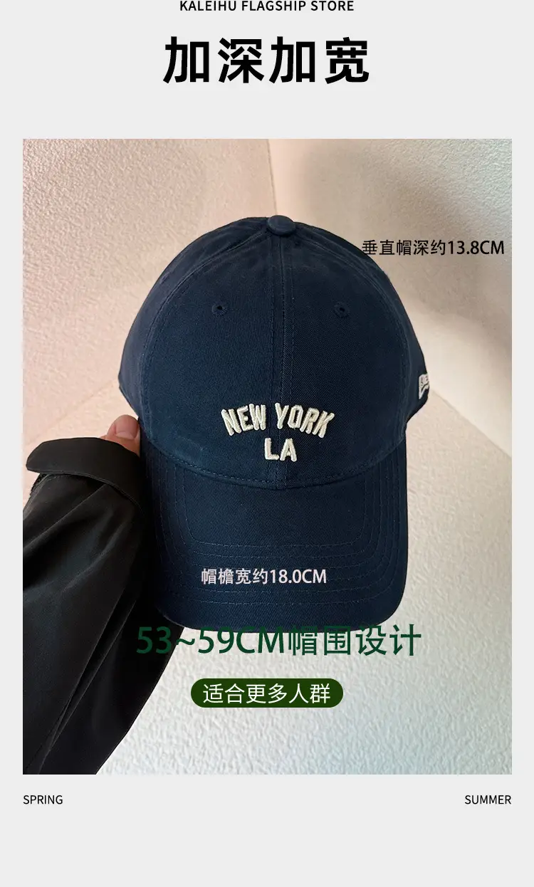 Women Blue Baseball Cap with Wide Brim for Spring Summer — feature 5