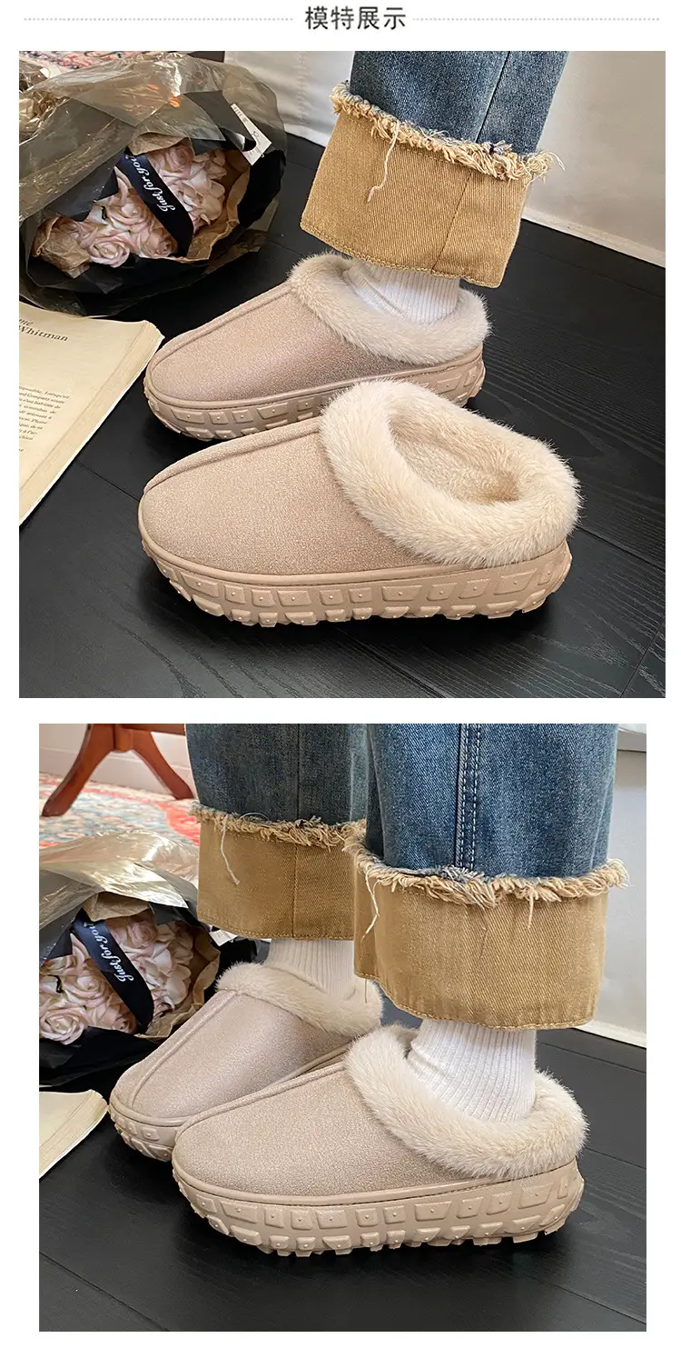 Women's Furry Snow Boots Cross-Border 2025 Brown — feature 1