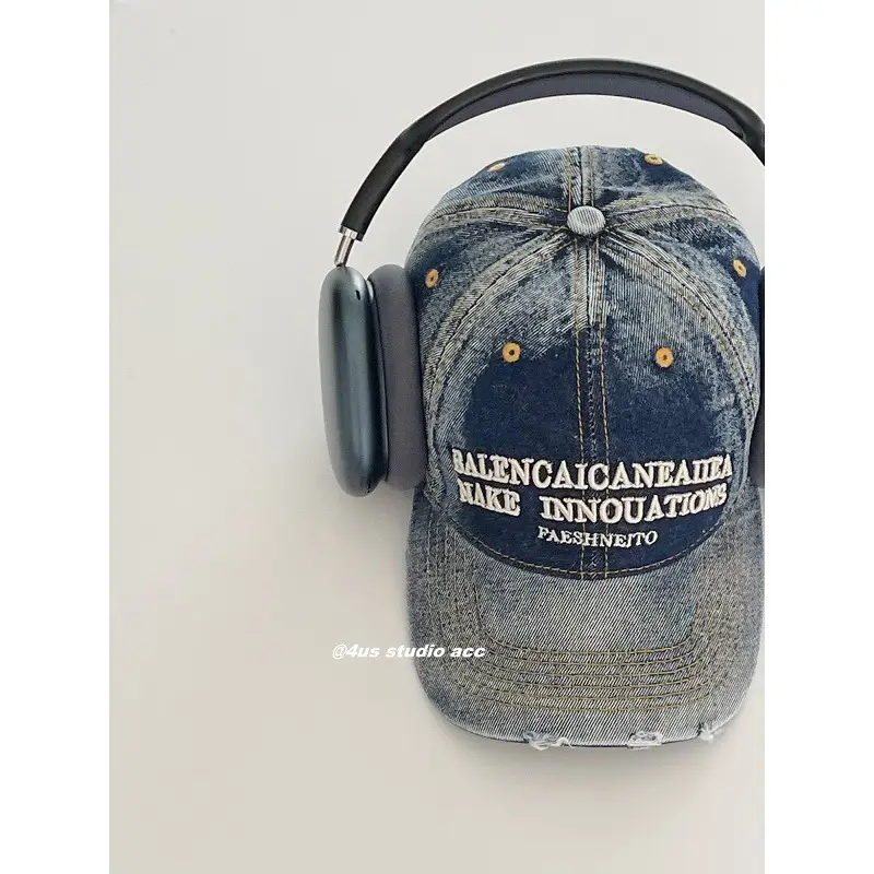 Women Washed Tie-Dye Baseball Cap with Headphones - Image 8
