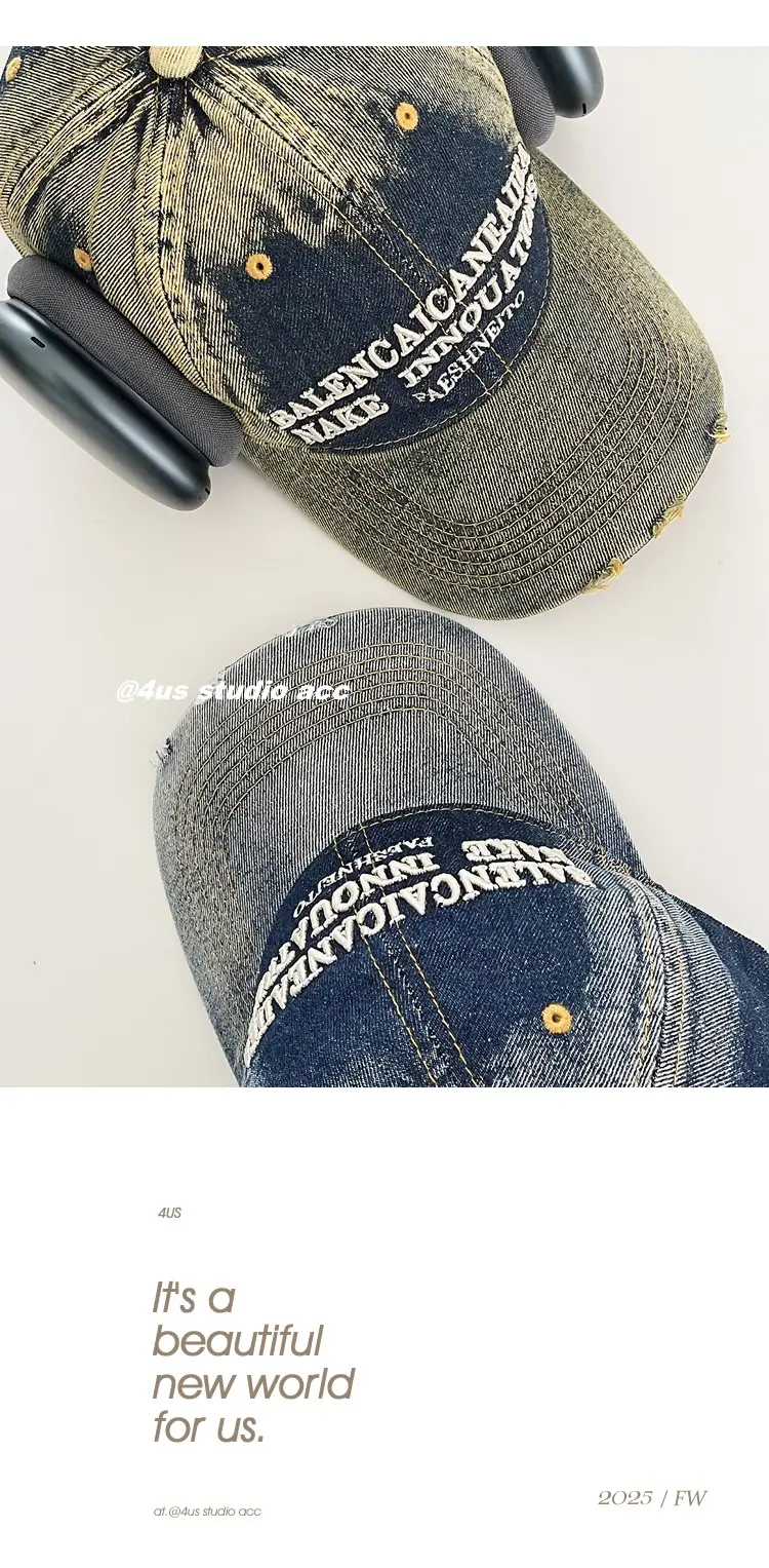 Women Washed Tie-Dye Baseball Cap with Headphones — feature 2
