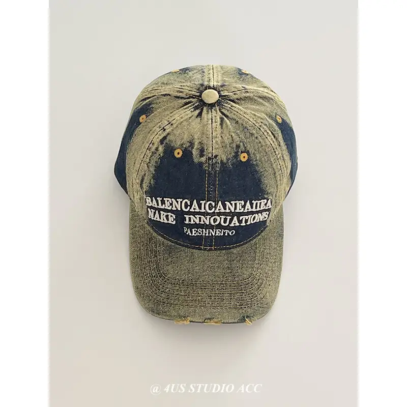 Women Washed Tie-Dye Baseball Cap with Headphones - Image 2