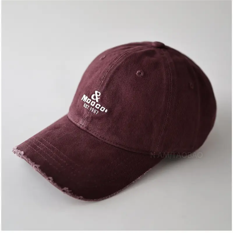 Maroon Embroidered Unisex Baseball Cap - Image 11