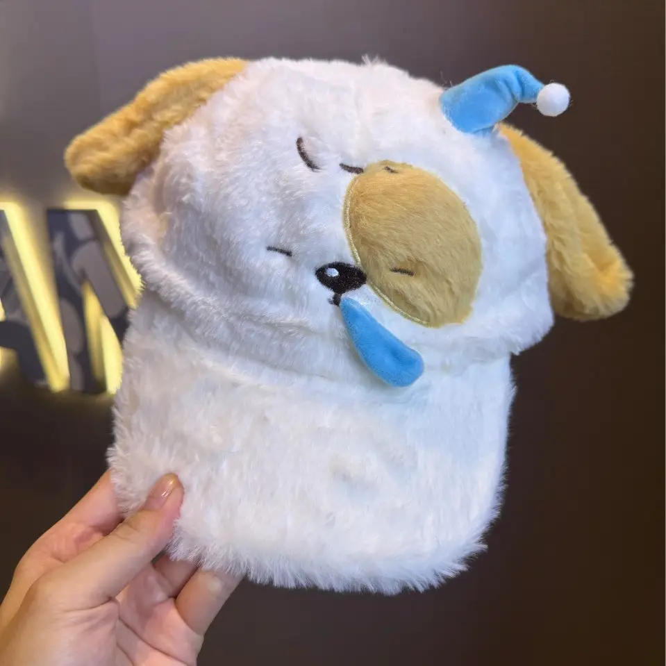 Cute Snotty Puppy Plush Sleeping Cap for Women - Image 3