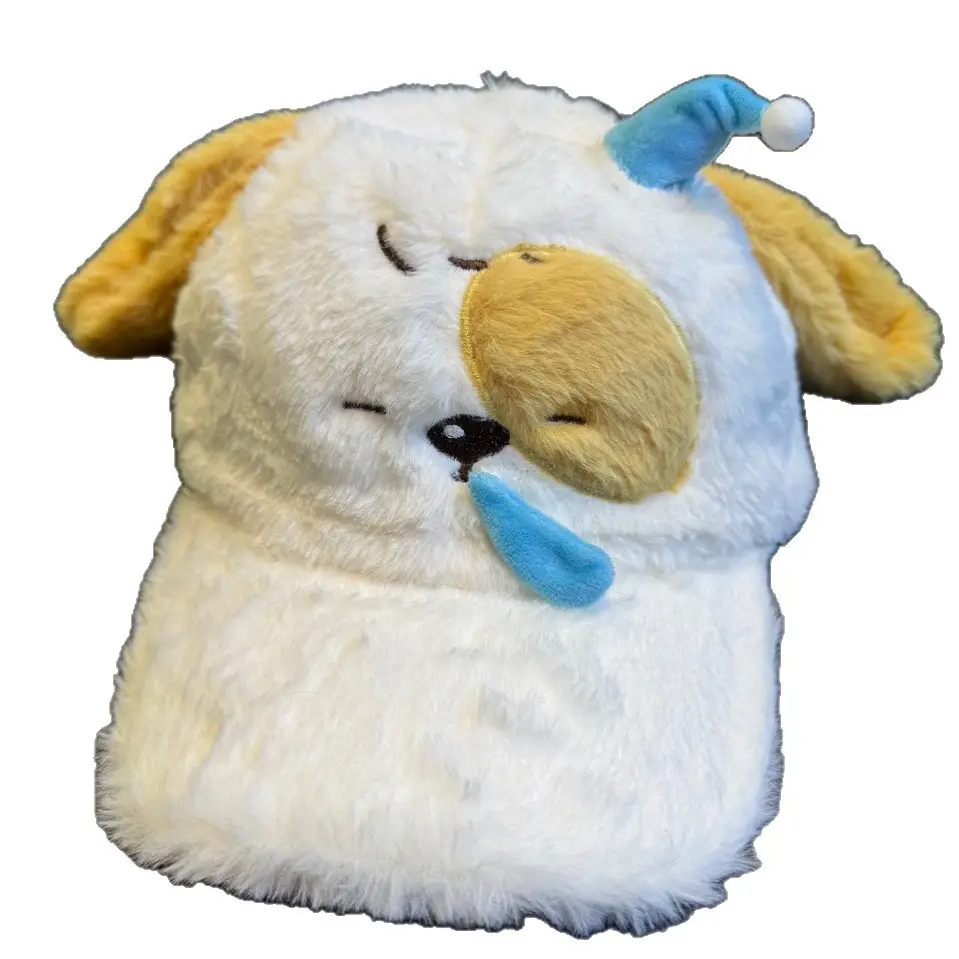 Cute Snotty Puppy Plush Sleeping Cap for Women - Image 6