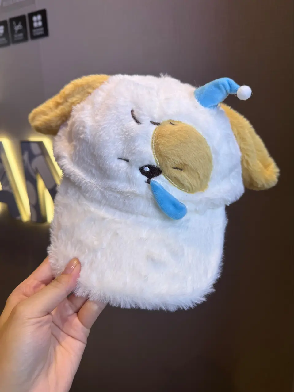 Cute Snotty Puppy Plush Sleeping Cap for Women — feature 2