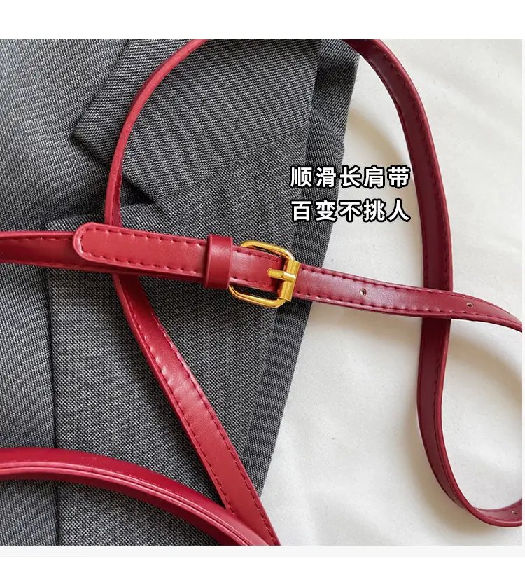 Women's Brown Leather Bucket Bag with Gold Plated Clasp — feature 3
