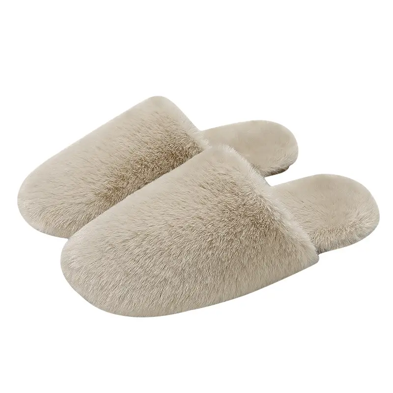 Home Furry Slippers for Women Winter Indoor Household Plush Warm Men's Non-Slip Bedroom Cotton Slippers Men's Winter Wholesale - Image 8
