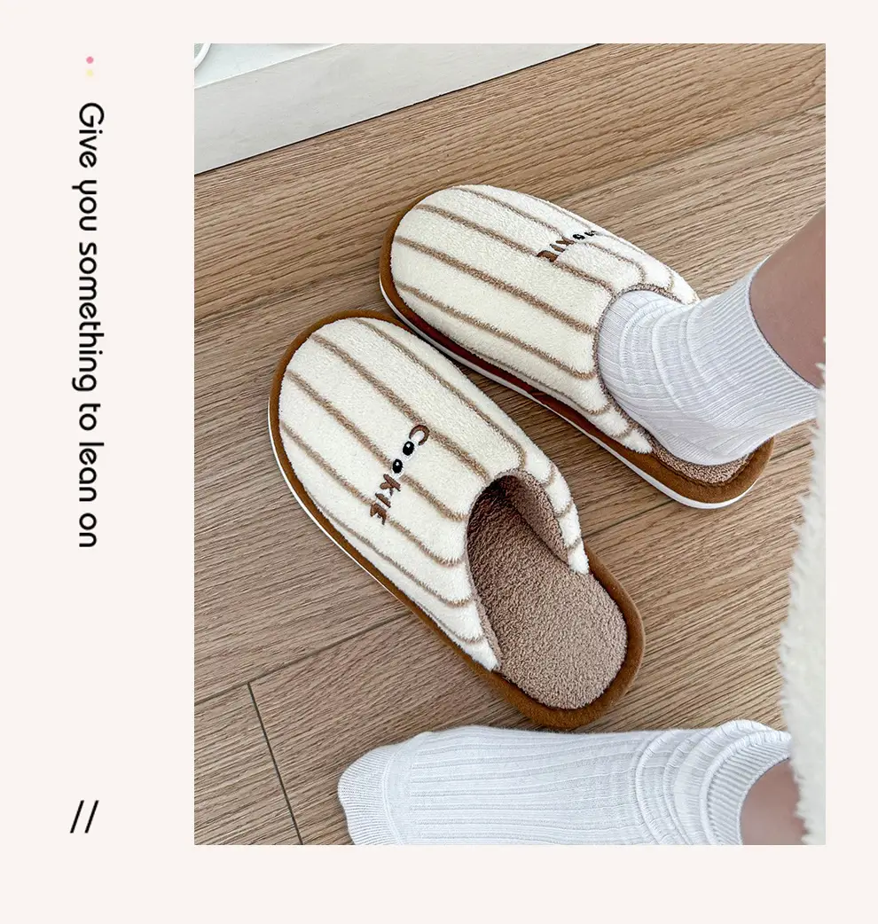 Thickened Cotton Slippers for Women in Autumn and Winter, Cute Home Use for Couples, Indoor Warm Cotton Slippers, Comfortable Half-Pack and Men's Cotton Slippers — feature 9