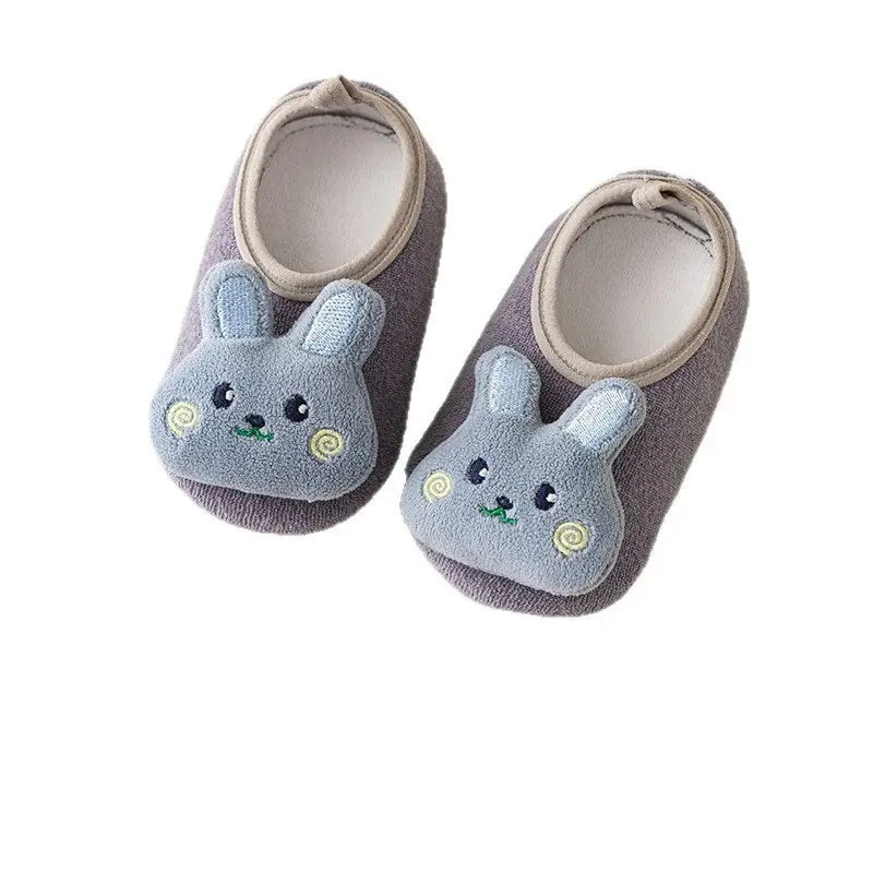 Autumn Winter Fleece Baby Floor Socks Non-Slip Cartoon Design