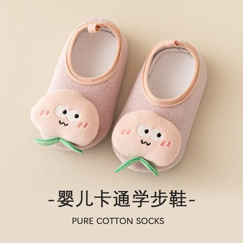 Autumn Winter Fleece Baby Floor Socks Non-Slip Cartoon Design