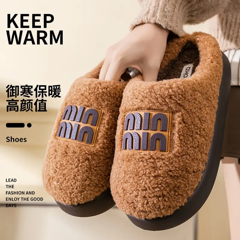 Women's Pink Fur Lined Slippers for Winter Comfort - Image 9