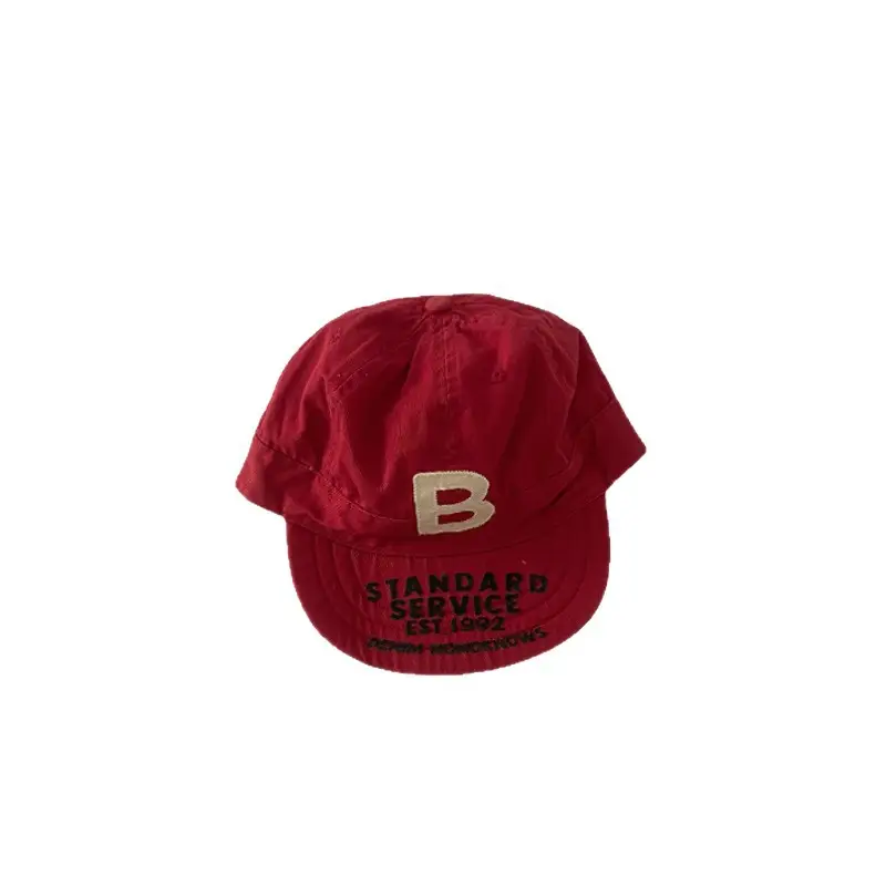 Red Baseball Cap with "B" Logo for Kids - Image 8