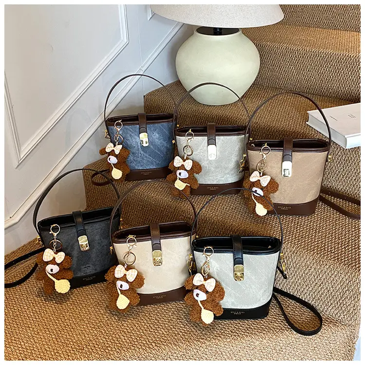 Women's 2025 Trendy Crossbody Bag Brown Grey Leather — feature 1