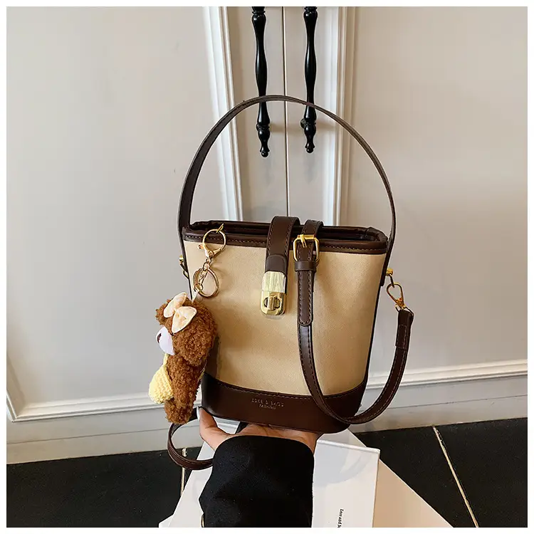 Women's 2025 Trendy Crossbody Bag Brown Grey Leather — feature 21