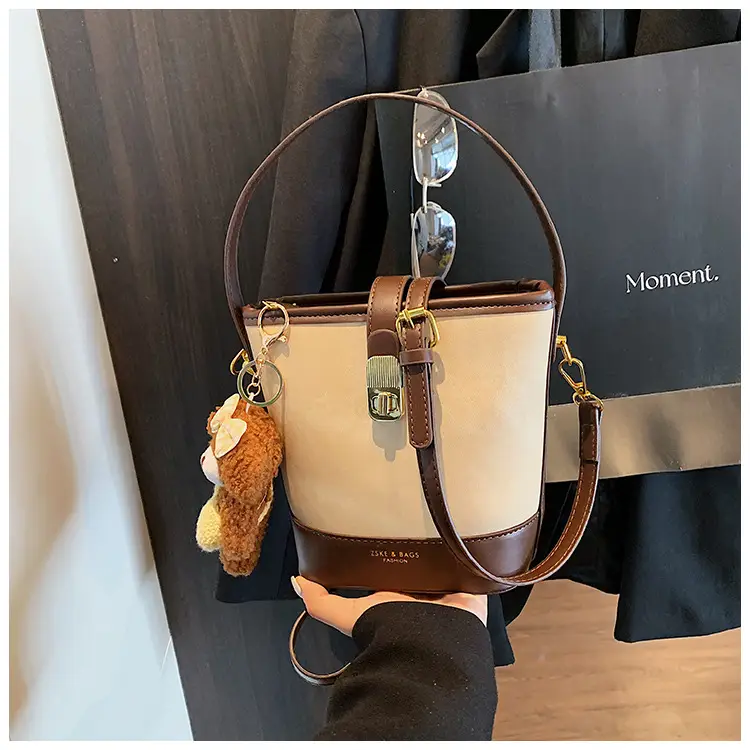 Women's 2025 Trendy Crossbody Bag Brown Grey Leather — feature 25