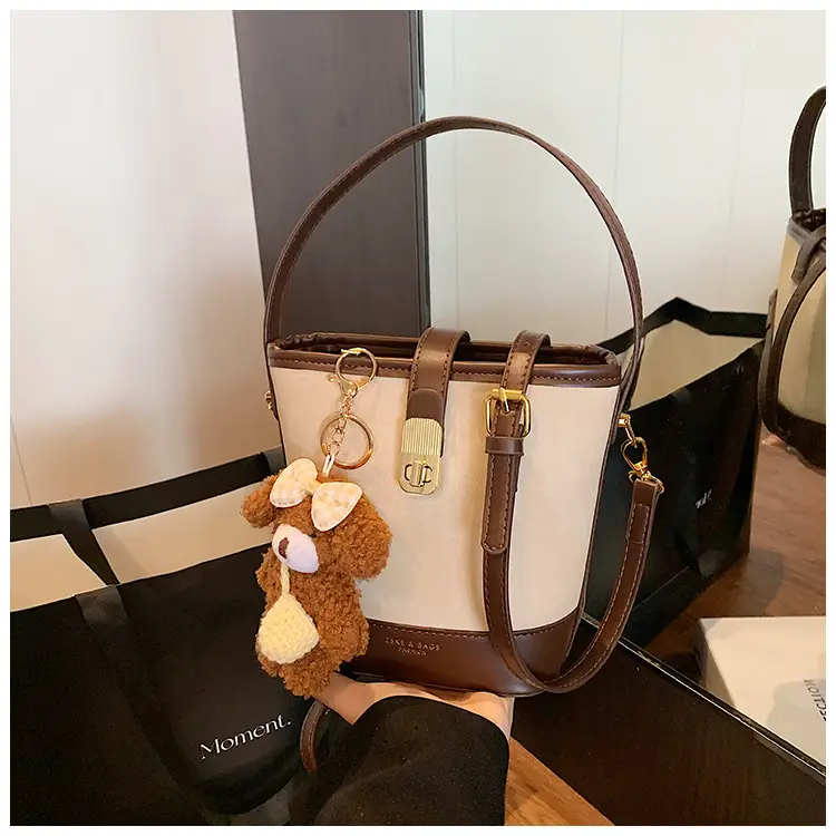 Women's 2025 Trendy Crossbody Bag Brown Grey Leather — feature 26