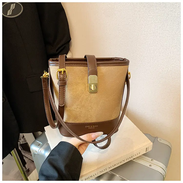 Women's 2025 Trendy Crossbody Bag Brown Grey Leather — feature 31