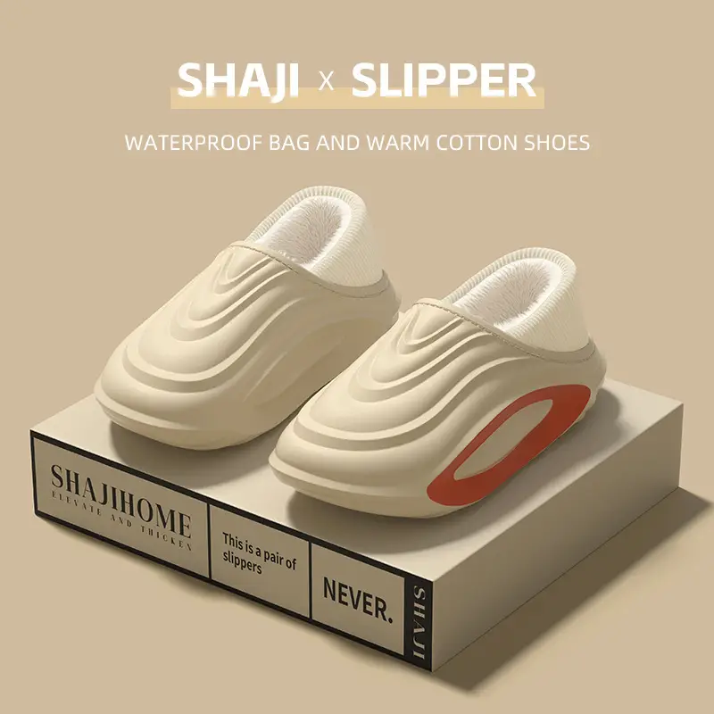 Cross-Border Eva Cotton Shoes for Autumn and Winter, Couple's Warm Slippers with a Soft Cushioning Feel, Non-Slip, Waterproof, Fleece-Lined, Comfortable for Feet, Wholesale