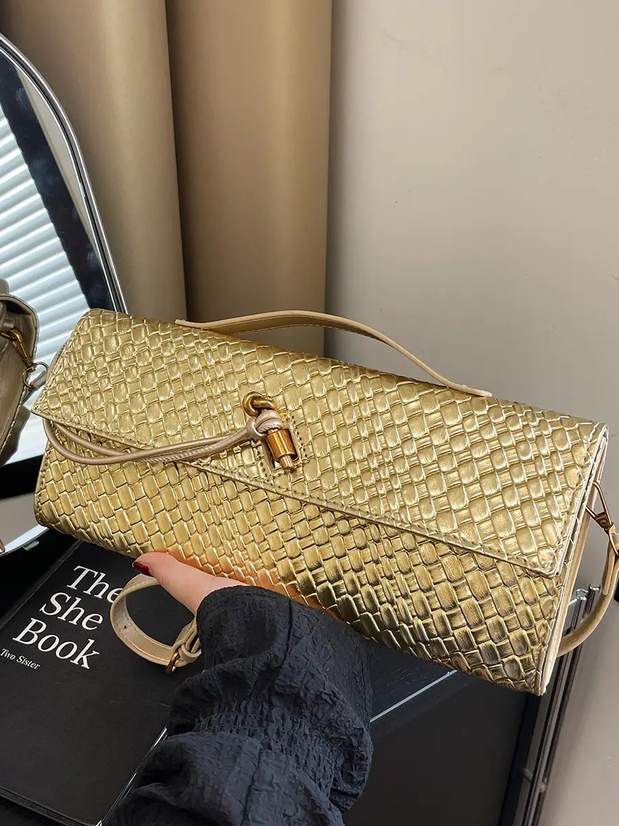 Gold Woven Crossbody Bag for Women 2025 - Image 8