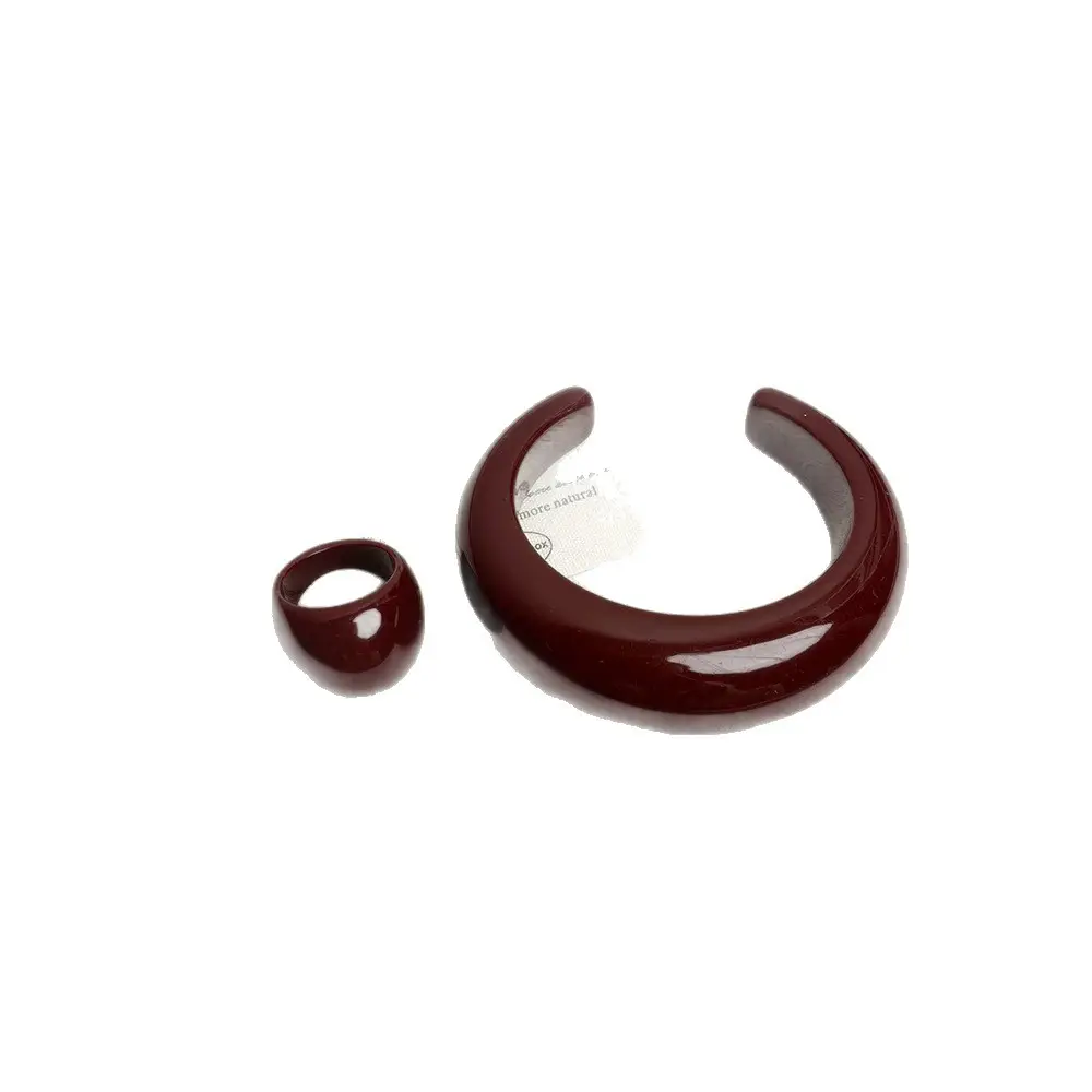 European and American Exaggerated Resin Round Open Bracelet Ring Fashion Elegant Versatile Bracelet Niche High-End Hand Jewelry for Women