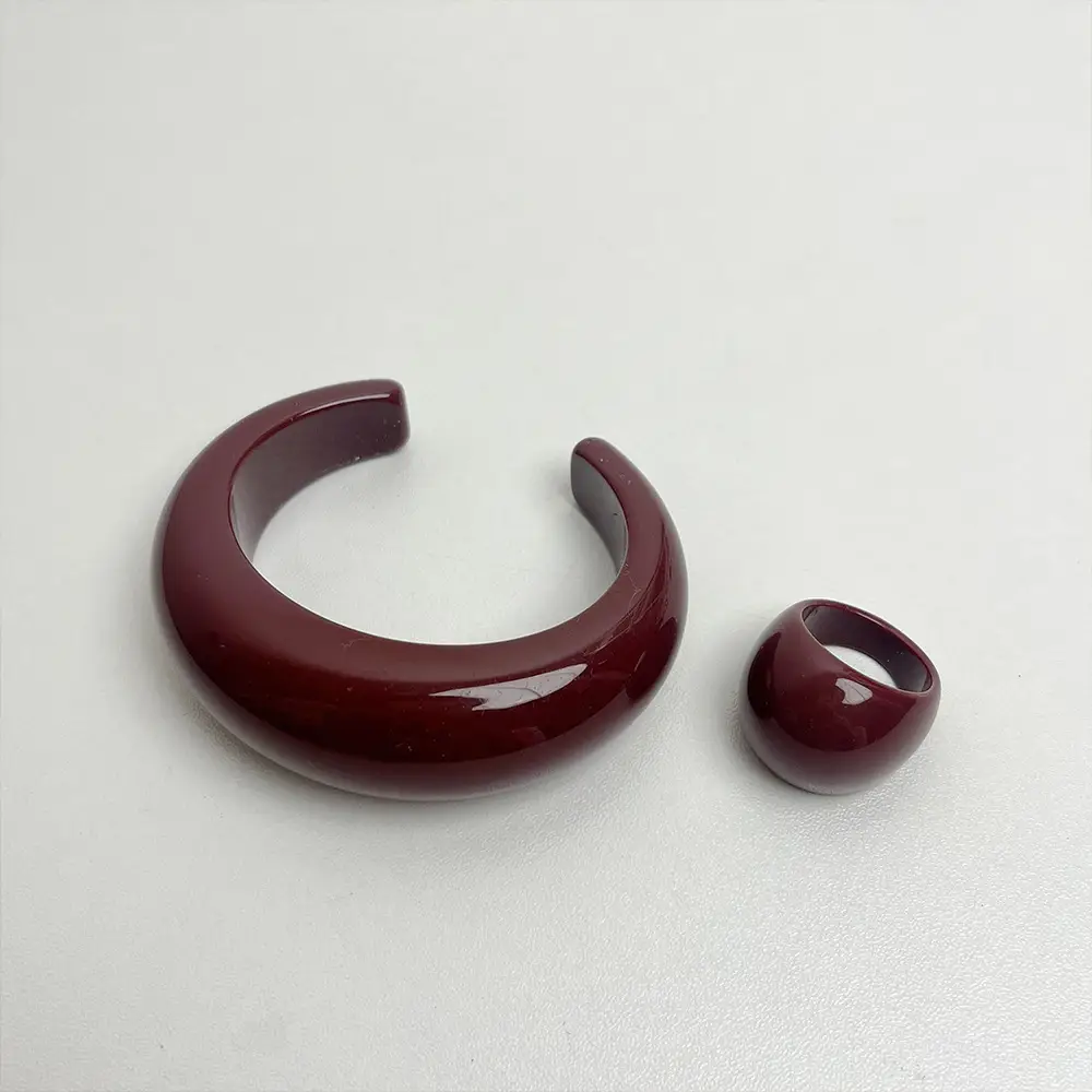 European and American Exaggerated Resin Round Open Bracelet Ring Fashion Elegant Versatile Bracelet Niche High-End Hand Jewelry for Women — feature 11