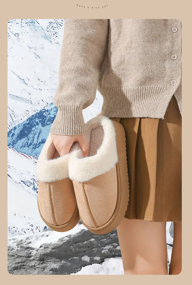 Frosted Velvet Cotton Slippers for Women at Home, Non-Slip, Warm and Comfortable Cotton Slippers for Couples, Plush Frosted Cotton Slippers for Men — feature 11