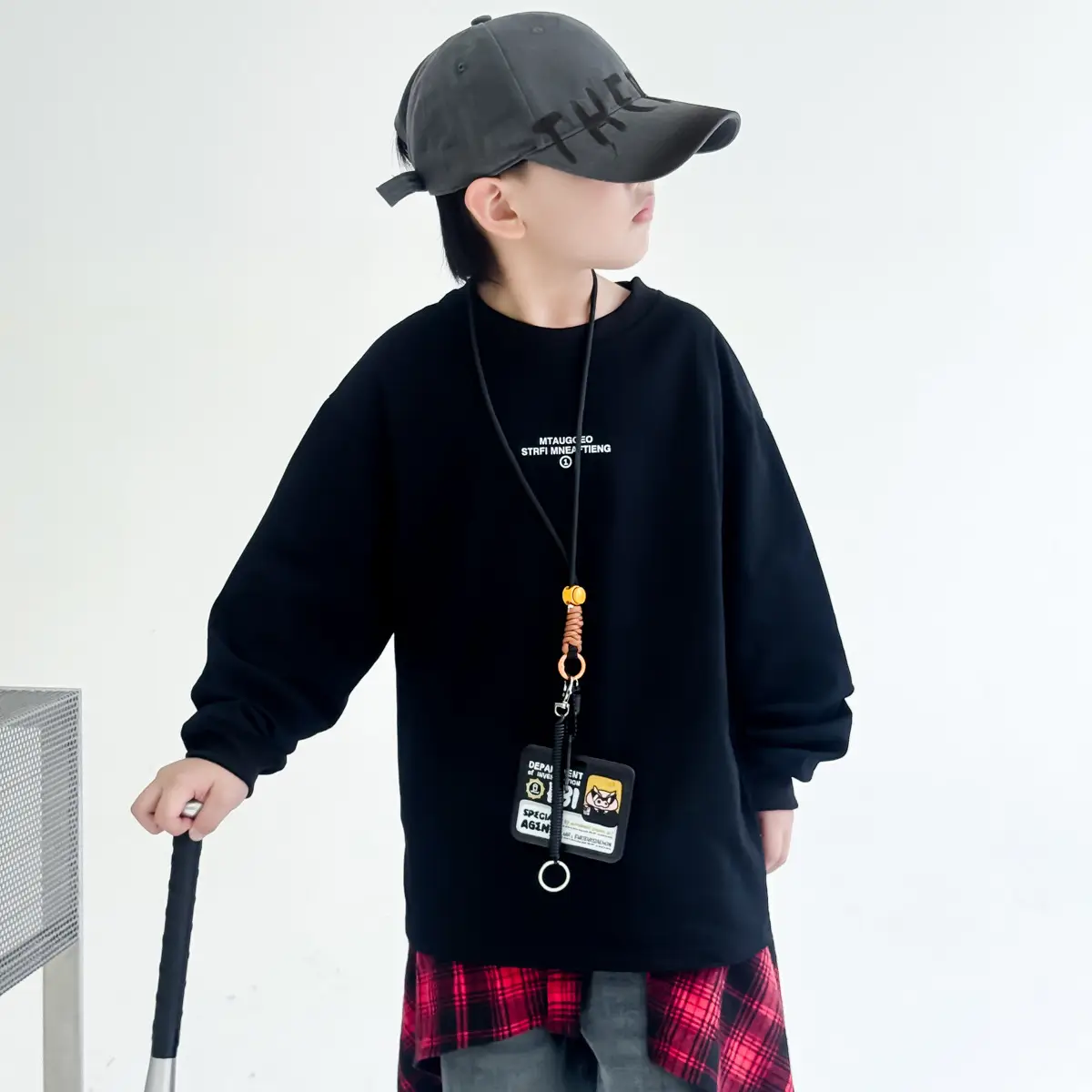 Kids Boys Sweatshirt Set Black 2025 Autumn