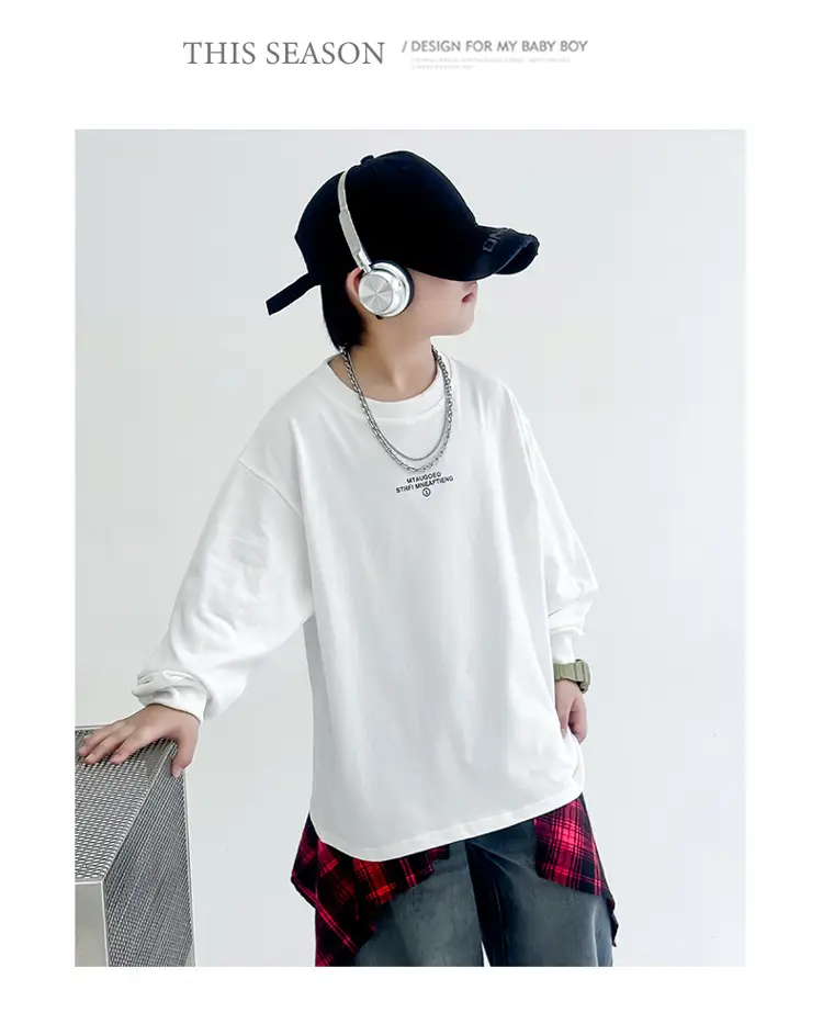 Kids Boys Sweatshirt Set Black 2025 Autumn — feature 8