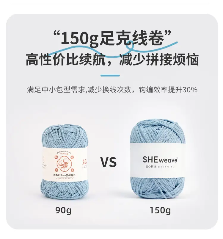 2mm Round Strand Hollow Cotton Pure Cotton Yarn Crochet Cotton Thread DIY Handmade Knitting Yarn Wholesale Xiaohongshu Yarn Ball — feature 11