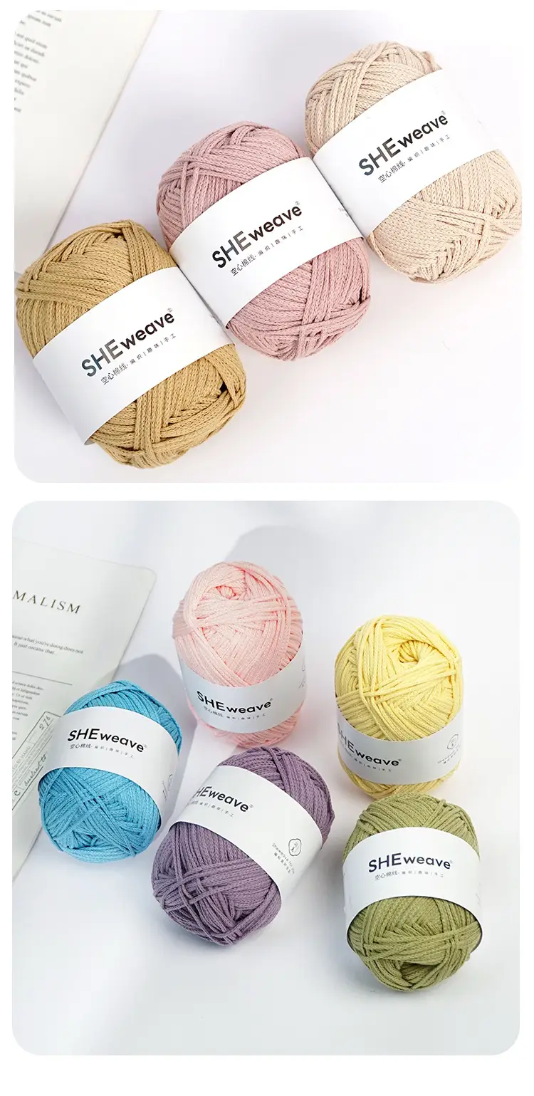 2mm Round Strand Hollow Cotton Pure Cotton Yarn Crochet Cotton Thread DIY Handmade Knitting Yarn Wholesale Xiaohongshu Yarn Ball — feature 18