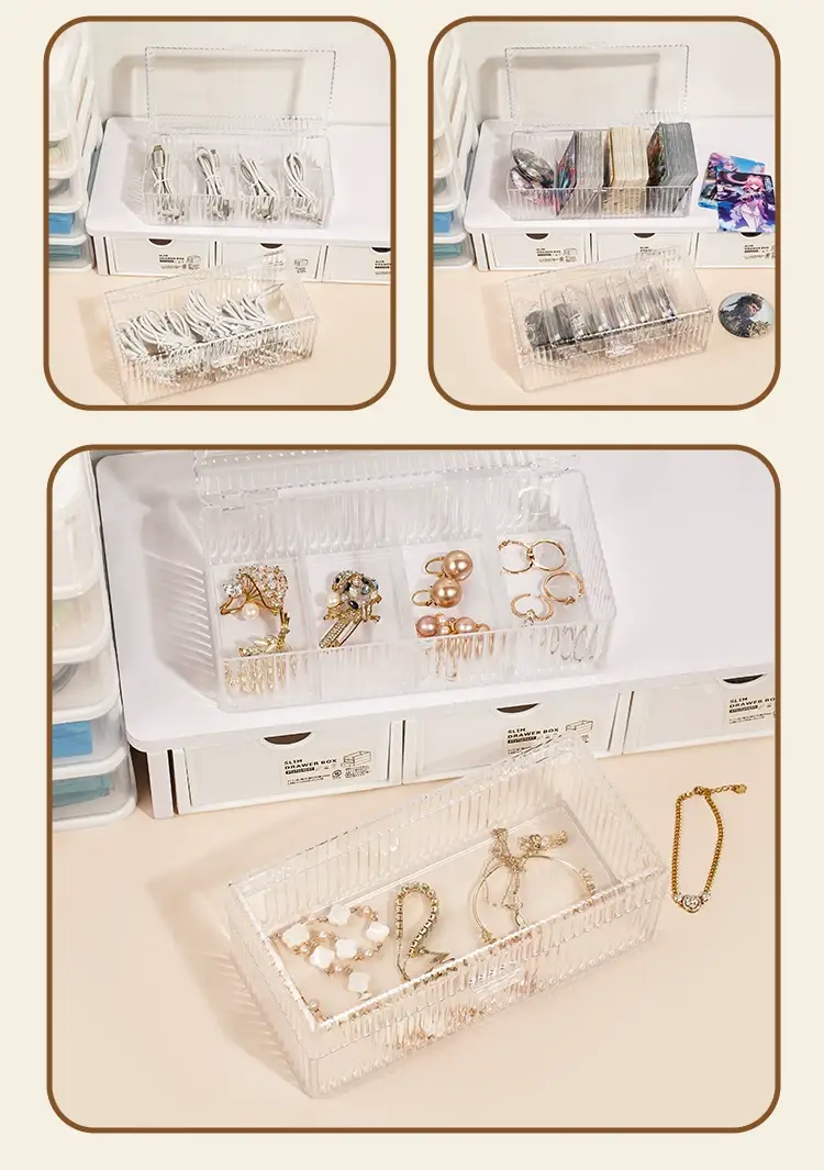 Children's Hair Accessories Storage Box with Multiple Compartments and Lids, Hair Ties, Hair Hoops, Girls' Jewelry Boxes, Rubber Band Hairpin Boxes — feature 8