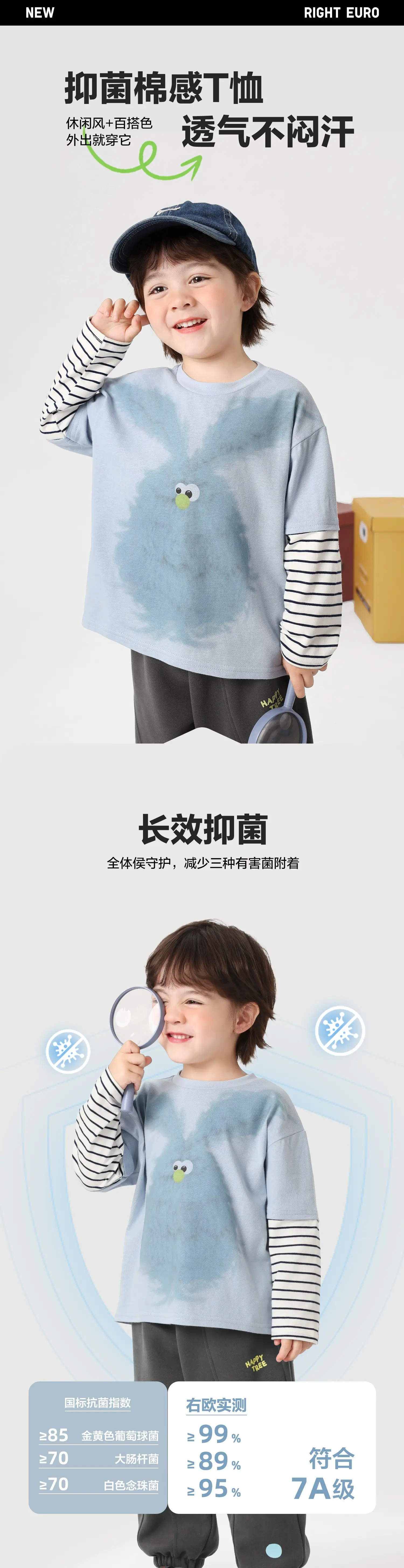 Blue Furry Baby T-Shirt for Boys Spring Outfit 2026 — feature 2