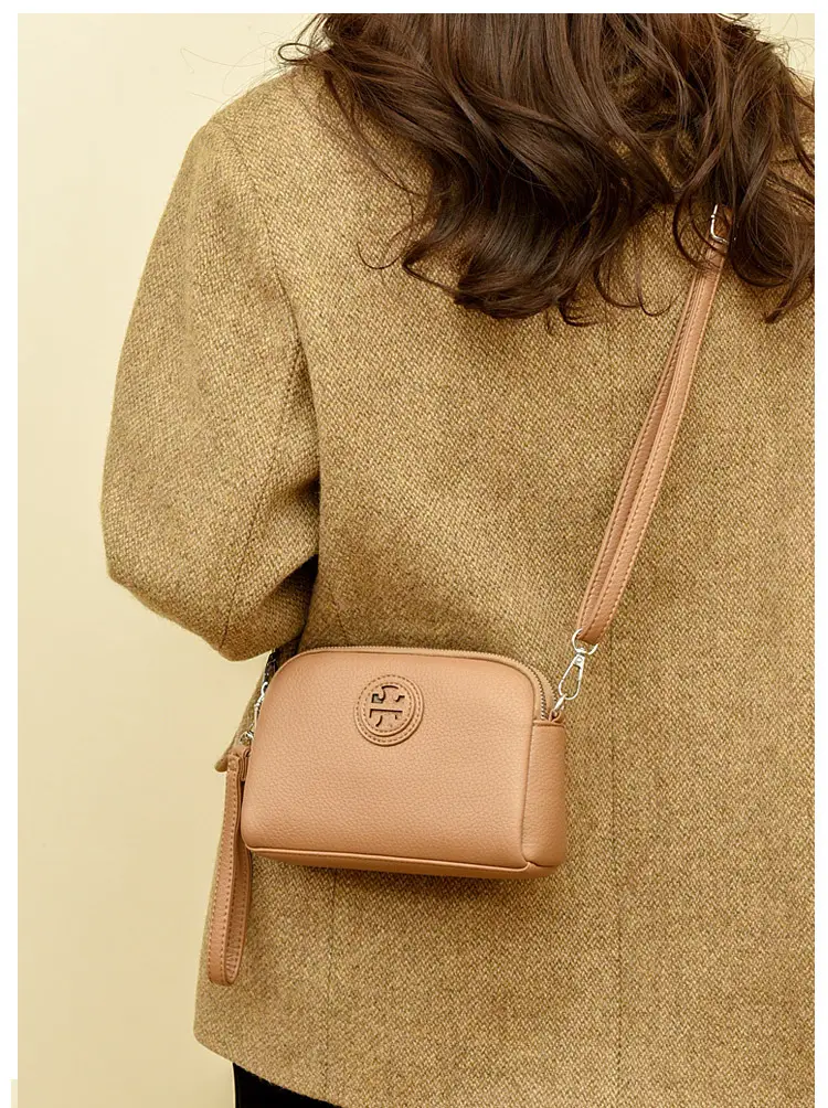 Black PU Leather Crossbody Bag with Logo Print — feature 13
