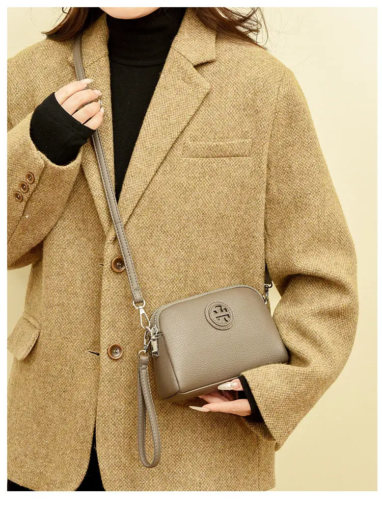 Black PU Leather Crossbody Bag with Logo Print — feature 14
