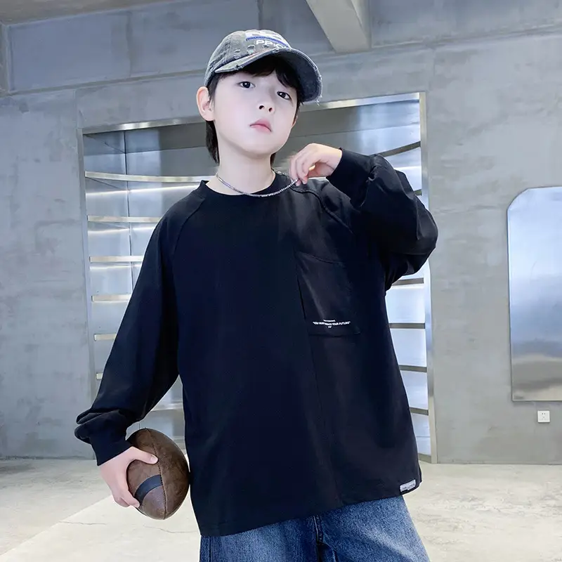 Boys Long Sleeve T-Shirt Black 2026 Casual Wear - Image 6