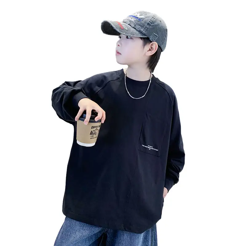 Boys Long Sleeve T-Shirt Black 2026 Casual Wear - Image 7