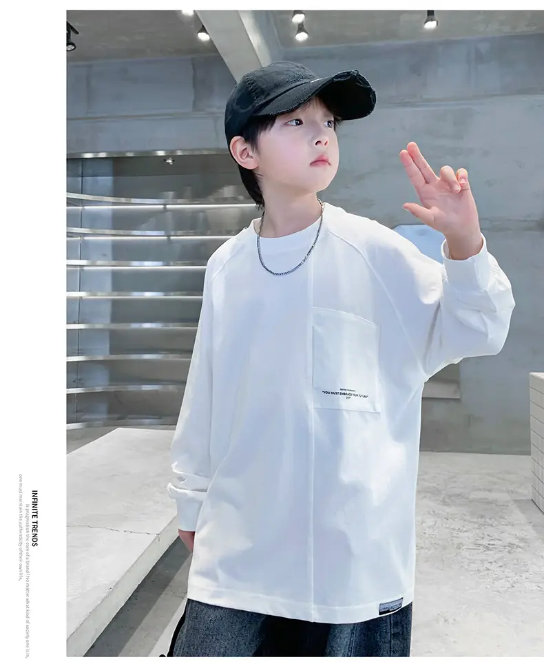 Boys Long Sleeve T-Shirt Black 2026 Casual Wear — feature 17