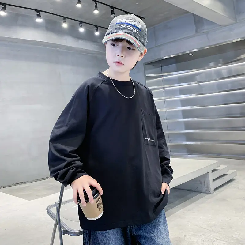 Boys Long Sleeve T-Shirt Black 2026 Casual Wear - Image 2